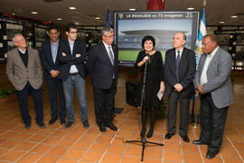 Inauguración de la exposición "La Rosaleda en 75 imágenes". Complejo Polideportivo Universitario. Marzo de 2017