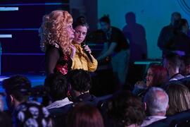 Alessandra García y Tecla Lumbreras presentan la gala de de inauguración de la 33ª edición de Fancine de la Universidad de Málaga. Cine Albéniz. Noviembre de 2023