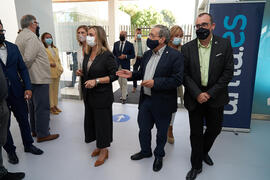 Visita de autoridades a la exposición itinerante sobre el plan "Vive tu ciudad". Escuela Técnica Superior de Arquitectura de la Universidad de Málaga. Octubre de 2021