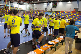 Partido Rumanía - España. Categoría masculina. Campeonato del Mundo Universitario de Balonmano. Antequera. Julio de 2016