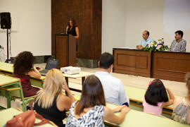 Intervención de Felisa Ramos. Graduación en el CIE de la Universidad de Málaga. Centro Internacional de Español. Agosto de 2014