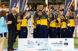 Medalla de oro para Brasil. Acto de clausura y entrega de medallas. 14º Campeonato del Mundo Universitario de Fútbol Sala 2014 (FUTSAL). Antequera. Julio de 2014