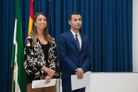 María Guerrero y Guillermo Villalobos. Acto de inauguración del 7º Congreso Internacional de Actividad Física Deportiva para Mayores. Escuela Técnica Superior de Ingeniería de Telecomunicaciones y de Informática. Noviembre de 2017