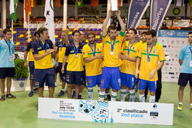 Medalla de plata para Brasil. Acto de clausura y entrega de medallas. 14º Campeonato del Mundo Universitario de Fútbol Sala 2014 (FUTSAL). Antequera. Julio de 2014