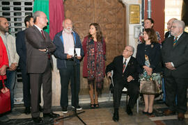 Intervención de Eduardo Martín Toval en la inauguración de la placa conmemorativa de la Casa Natal de Eugenio Chicano. Málaga. Octubre de 2017