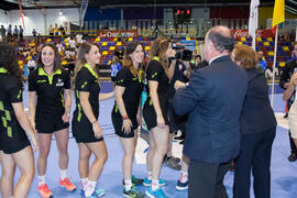 España ganadora en la categoría femenina. Ceremonia de clausura del Campeonato del Mundo Universitario de Balonmano. Antequera. Julio de 2016