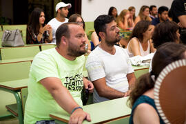 Alumnos y profesores durante la graduación en el CIE de la Universidad de Málaga. Centro Internacional de Español. Julio de 2014