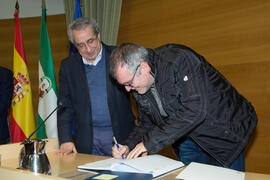 Toma de Posesión de Manuel Gonzalo Claros Díaz como nuevo catedrático del Departamento de Biología Molecular y Bioquímica de la Universidad de Málaga. Edificio del Rectorado. Febrero de 2018