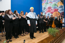 Coro Oficial de la UMA, Orquesta Málaga Camerata y Carlos Álvarez Rodríguez tras su investidura como Doctor "Honoris Causa" por la Facultad de Filosofía y Letras de la Universidad de Málaga. Paraninfo. Mayo de 2018
