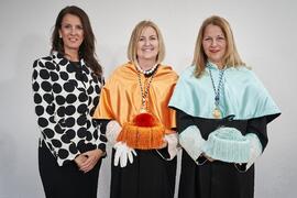 María Adela Checa, Susana Cabrera y Consolación Pineda. Toma de posesión del Rector de la Universidad de Málaga y su equipo de gobierno. Paraninfo. Marzo de 2024