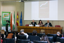 José Juan Benítez Rochel presenta a Cristina Narbona. XI Jornadas Andaluzas de Enseñanza de Economía. Facultad de Ciencias Económicas y Empresariales. Febrero de 2018
