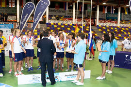 Medalla de bronce para Rusia. Acto de clausura y entrega de medallas. 14º Campeonato del Mundo Universitario de Fútbol Sala 2014 (FUTSAL). Antequera. Julio de 2014