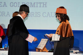 Investidura de Andrea Goldsmith como doctora "Honoris Causa" por la Escuela Técnica Superior de Ingeniería de Telecomunicación de la Universidad de Málaga. Paraninfo. Octubre de 2024