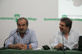 Álvaro González-Coloma y Francisco Lorenzo. Curso "El aceite de oliva, salud, cultura y riqueza de los pueblos mediterráneos". Cursos de Verano de la Universidad de Málaga. Vélez Málaga. Julio de 2018