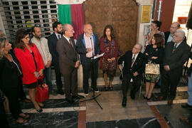 Intervención de Eduardo Martín Toval en la inauguración de la placa conmemorativa de la Casa Natal de Eugenio Chicano. Málaga. Octubre de 2017