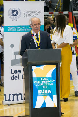 Kemal Tamer. Ceremonia de inauguración del Campeonato Europeo Universitario de Balonmano. Antequera. Julio de 2017