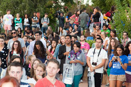 Acto de bienvenida a los alumnos Erasmus de la Universidad de Málaga. Jardín Botánico. Octubre de 2013