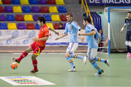 Partido Tailandia contra España. 14º Campeonato del Mundo Universitario de Fútbol Sala 2014 (FUTSAL). Antequera. Julio de 2014