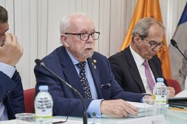 Carlos Benavides Velasco. Presentación del libro "50 años de doctores Honoris Causa por la Universidad de Málaga". Facultad de Ciencias Económicas y Empresariales. Febrero de 2024