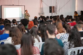 Charla informativa. Jornadas de Puertas Abiertas de la Universidad de Málaga. Complejo Polideportivo Universitario. Abril de 2016
