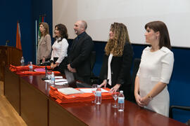 Mesa presidencial. Graduación de Másters de la Facultad de Ciencias Económicas y Empresariales de la Universidad de Málaga. Paraninfo. Abril de 2018