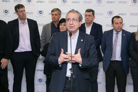 José Ángel Narváez en la inauguración de las Jornadas de Puertas Abiertas de la Universidad de Málaga. Complejo Polideportivo Universitario. Marzo de 2017