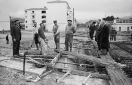 Málaga. Construcción del puente sobre el Arroyo de los Ángeles. Febrero de 1963