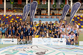 Equipos ganadores. Acto de clausura y entrega de medallas. 14º Campeonato del Mundo Universitario de Fútbol Sala 2014 (FUTSAL). Antequera. Julio de 2014