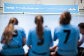 Partido Uruguay - India. Categoría femenina. Campeonato del Mundo Universitario de Balonmano. Antequera. Julio de 2016