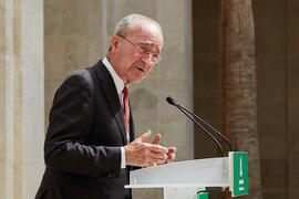 Intervención de Francisco de la Torre. Inauguración de la exposición "Eugenio Chicano Siempre". Museo de Málaga. Mayo de 2021