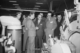 Visita de autoridades con motivo de la inauguración oficial de lndustrias Textiles del Guadalhorce, INTELHORCE. Málaga. Febrero de 1963