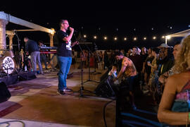 Presentación del concierto de Free Soul Band. Festival solidario en los Baños del Carmen. Cursos de Verano de la Universidad de Málaga. Málaga. Julio de 2019