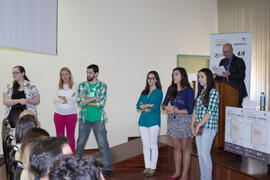 Estudiantes finalistas. Jornada de clausura del I Concurso de Creación de Empresas. Facultad de Ciencias Económicas y Empresariales. Málaga. Mayo de 2015