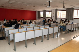 Aula de la Facultad de Ciencias de la Comunicación de la Universidad de Málaga. Campus de Teatinos. Octubre de 2020