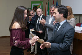 Entrega de premios de la X Olimpiada de Economía. XI Jornadas Andaluzas de Enseñanza de Economía. Facultad de Ciencias Económicas y Empresariales. Febrero de 2018