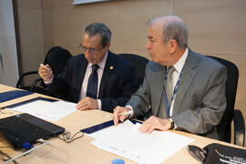 Firma del convenio marco de cooperación de la Universidad de Málaga con la Universidad Federal de Uberlandia. Edificio 'The Green Ray'. Octubre de 2015
