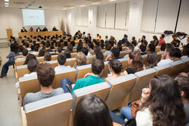 Intervención de Antonio Álvarez Gil. Conferencia inaugural del curso 2015-2016 de la Escuela Técnica Superior de Arquitectura de la Universidad de Málaga. Campus de El Ejido. Octubre de 2015