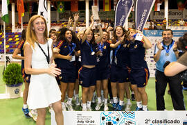 Medalla de plata para España. Acto de clausura y entrega de medallas. 14º Campeonato del Mundo Universitario de Fútbol Sala 2014 (FUTSAL). Antequera. Julio de 2014