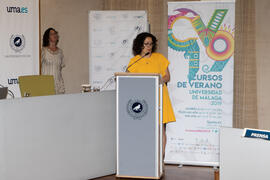 Intervención de Cynthia García. Presentación de los Cursos de Verano 2019. Edificio del Rectorado. Junio de 2019