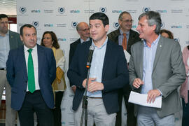 Intervención de Cristóbal Ortega. Inauguración de las Jornadas de Puertas Abiertas de la Universidad de Málaga. Complejo Polideportivo Universitario. Abril de 2018