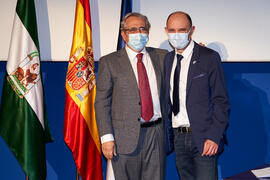 Toma de posesión de Joaquín  Ortega Casanova como nuevo catedrático del Área de Mecánica de Fluidos de la Universidad de Málaga. Paraninfo. Diciembre de 2021