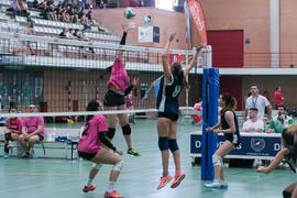 Partido femenino Universidad de Málaga - Universidad de A Coruña. Campeonato de España Universitario de Voleibol. Complejo Polideportivo Universitario. Abril de 2018