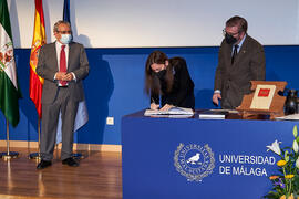 Toma de posesión de María Isabel Alba Dorado como nueva profesora titular del Área de Proyectos Arquitectónicos de la Universidad de Málaga. Paraninfo. Diciembre de 2021