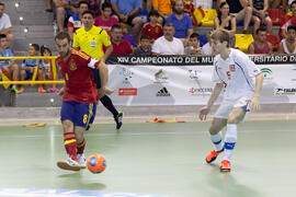 Partido España contra República Checa. 14º Campeonato del Mundo Universitario de Fútbol Sala 2014 (FUTSAL). Antequera. Julio de 2014