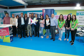 Estand de la Fundación General de la UMA. Jornadas de Puertas Abiertas de la Universidad de Málaga. Complejo Polideportivo Universitario. Abril de 2018