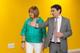 Adelaida de la Calle visita las instalaciones de 'Link by UMA-ATECH' tras su inauguración. Edificio 'The Green Ray'. Abril 2015