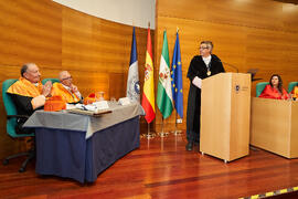 Discurso de Teodomiro López. Investidura de Jorge Martínez-Vázquez como Doctor "Honoris Causa" por la Universidad de Málaga. Edificio del Rectorado. Julio de 2025