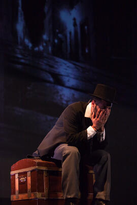 Edgar Caro. Ensayos para la Gala Inaugural de la XXIV edición de Fancine de la Universidad de Málaga. Teatro Cervantes. Noviembre de 2014