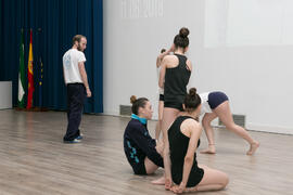 Ensayo de Baruca Acrobática momentos previos a la Gala del Deporte Universitario 2018. Escuela Técnica Superior de Ingeniería de Telecomunicaciones. Junio de 2018