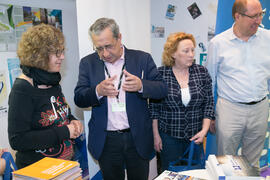 José Ángel Narváez en el estand de la Diputación de Málaga. Jornadas de Puertas Abiertas de la Universidad de Málaga. Complejo Polideportivo Universitario. Abril de 2018